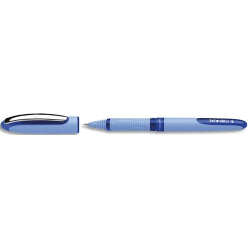 SCHNEIDER Roller à encre bleu avec pointe aiguille hybride 0.5 mm. Cap-off. Grip ergonomique caoutchouté.