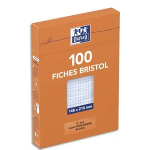 100 fiches bristol 148x210 mm 5x5 blanc photo du produit image1 L