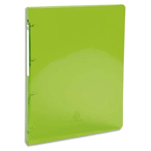 EXACOMPTA Classeur 4 anneaux dia 30mm IDERAMA polypro souple 7/10 brillant. Dos 4cm. Coloris vert anis photo du produit image1 L
