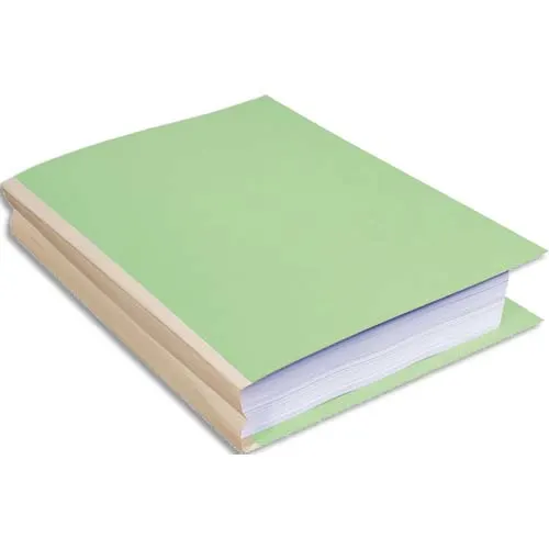 EXACOMPTA Paquet de 25 chemises à dos toilé, carte 320 grammes, dos 3cm, 24x32cm, coloris vert photo du produit image1 L