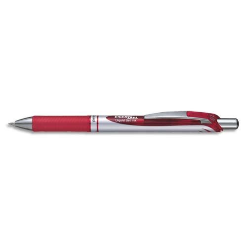 PENTEL Stylo à bille energel rétractable, pointe métal 1mm rouge BL80-B