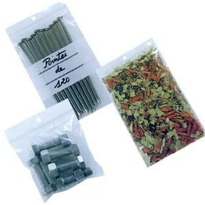 Sachet plastique à fermeture zip à bande blanche photo du produit
