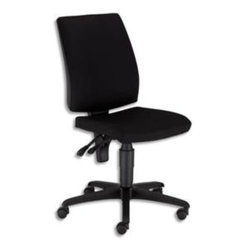 Siège piétement nylon, dossier tissu noir et assise tissu noir