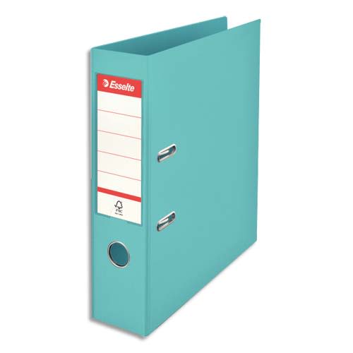 ESSELTE Classeur à levier Colour ice Standard en polypropylène, dos de 7,5 cm. Coloris bleu