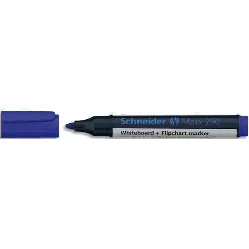 SCHNEIDER Marqueur effaçable à sec Maxx 290. Pointe ogive. Epaisseur de trait 2-3mm. Encre bleue. photo du produit image1 L