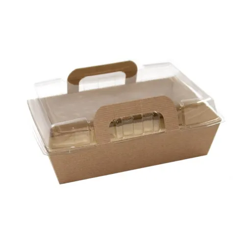 Boîte salade en kraft avec coucercle photo du produit image1 L