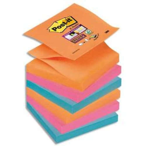 Post-it Z-Notes Super Sticky Pack Promo 12 Blocs (8+4 Gratuits) 76x76mm - Notes Adhésives Ultra Puissantes