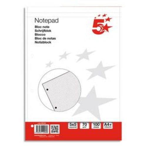 Bloc de bureau 21x32cm 200 pages détachables et perforées petits carreaux