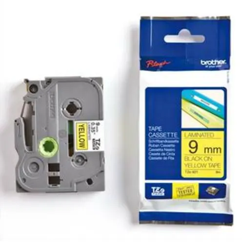 Ruban pour PTOUCH laminé noir/jaune 9mmx8m photo du produit image1 L