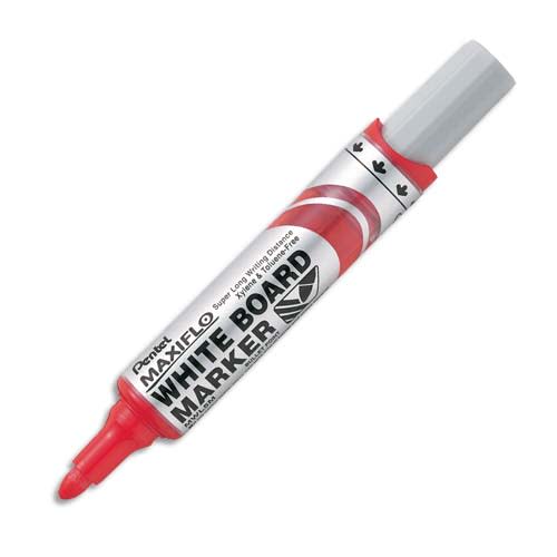 PENTEL Droog uitwisbare whiteboard marker grote ronde punt MAXIFLO rode vloeibare inkt op alcoholbasis productfoto image1 L