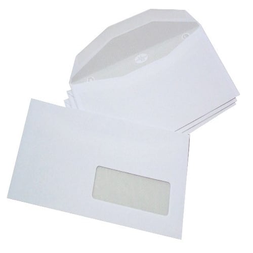 500 enveloppes blanches 110 x 220 af 80g avec fenêtre photo du produit image1 L