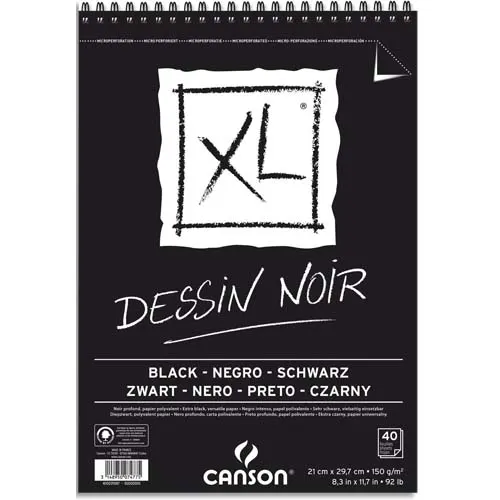 CANSON Blok van 40 vellen XL BLACK DRAWING papier 150g A4 productfoto image1 L