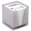 QUO VADIS Boîtier plexi fumé + recharge bloc blanc 590 feuilles 80g 9x9x7.5 cm PEFC photo du produit image1 S