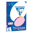 CLAIREFONTAINE Pochette de 100 feuilles papier couleur TROPHEE 80 grammes format A4. Coloris rose photo du produit image1 S