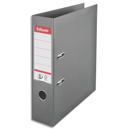 ESSELTE Classeur à levier N°1 POWER en polypropylène, dos 75mm, coloris gris photo du produit image1 L