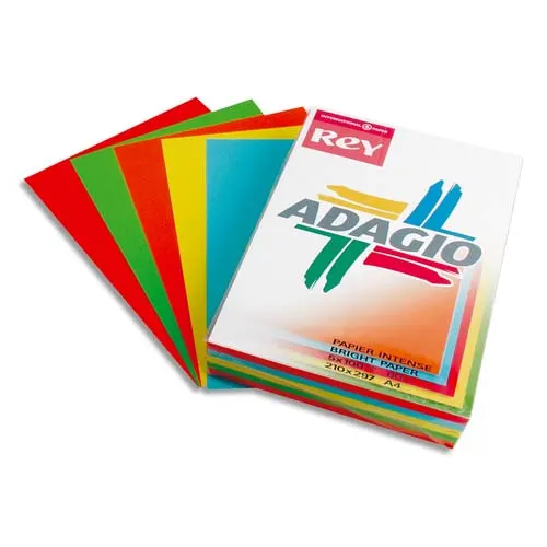 INAPA Ream 50 vellen x 5 intense ADAGIO kleurenpapier tinten assorti intens A3 80g productfoto image1 L