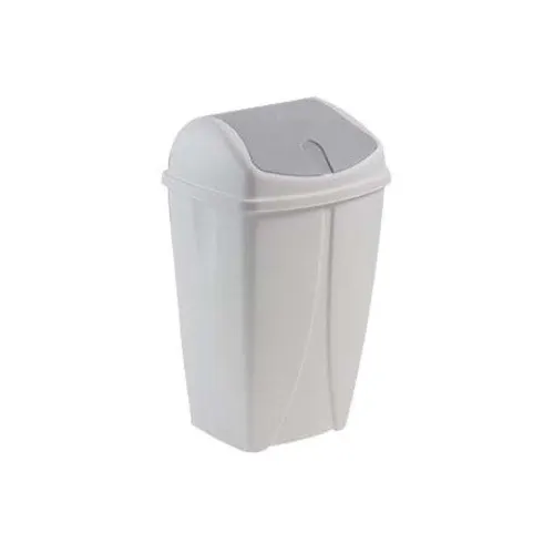 Poubelle plastique blanche à couvercle basculant 50L photo du produit image1 L