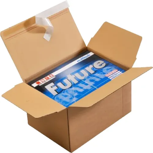 Carton brun simple cannelure à montage instantané et fermeture adhésive photo du produit image1 L
