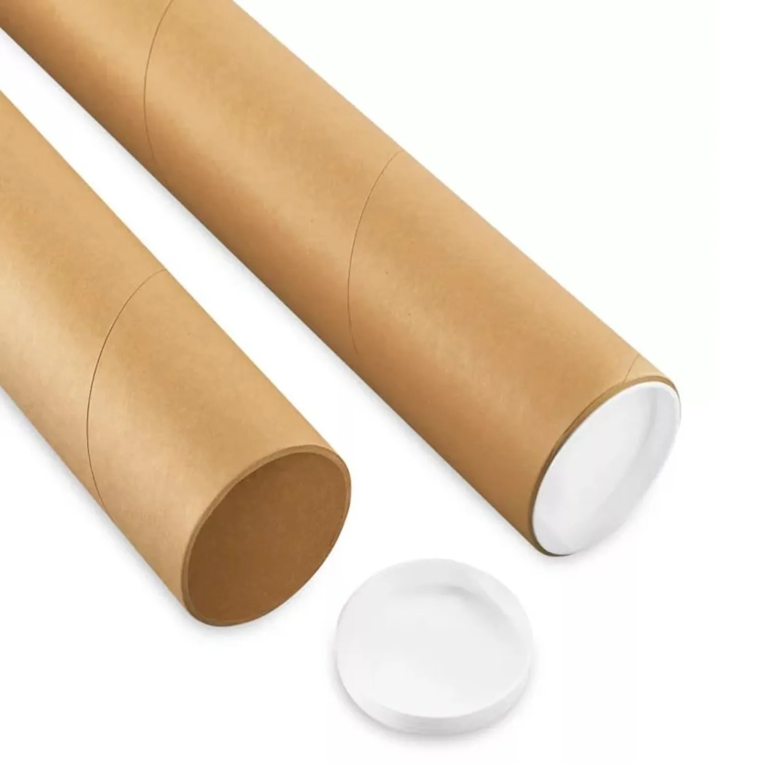 Lot De 2 Grands Tubes Postaux En Carton ShieldUp - 50 Mm Diamètre X 330 Mm Long - Idéal Pour Affiches Et Documents