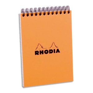 RHODIA Executive blokomslag volledig gebonden oranje briefhoofd 80 vellen A6-formaat 5x5 regel productfoto