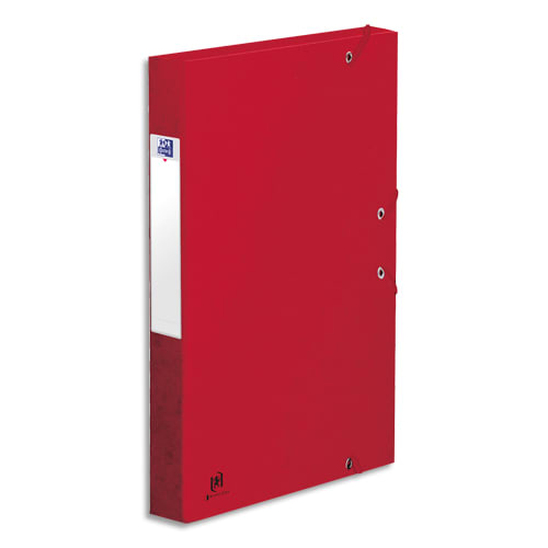 ELBA Boîte de classement BOSTON à élastiques en carte lustrée 7/10e, 600g. Dos 3,5 cm. Coloris rouge