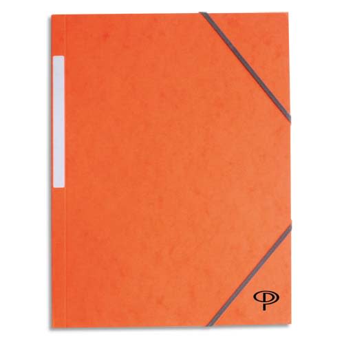 5 ETOILES Chemise simple à élastique en carte lustrée 5/10eme 390g. Coloris orange. Dimensions 24x32cm