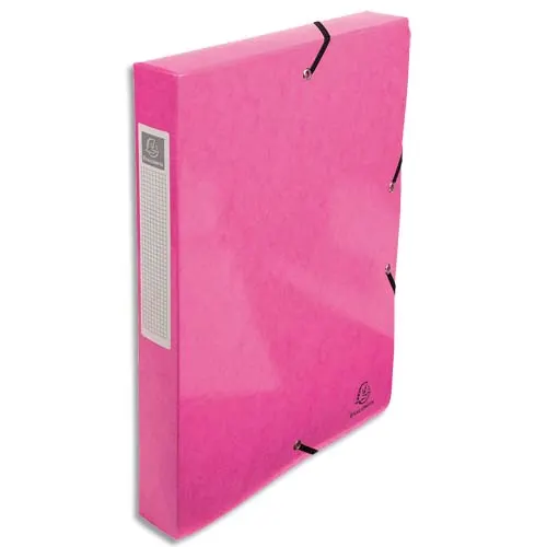 EXACOMPTA Boîte de classement IDERAMA en carte pelliculée 7/10e, 600g. Dos 4 cm. Coloris rose photo du produit image1 L