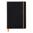 RHODIA Soft Rhodiarama notitieboek 14,8x21cm 160 gelinieerde pagina's met elastiek. Zwarte kunstleren hoes productfoto image1 S