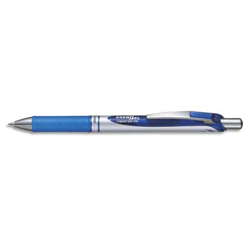 PENTEL Stylo à bille energel rétractable, pointe métal 1mm bleu BL80-C