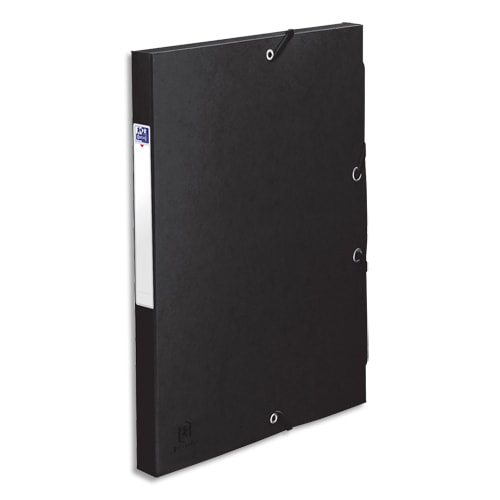 ELBA Boîte de classement BOSTON à élastiques en carte lustrée 7/10e, 600g. Dos 2,5 cm. Coloris noir