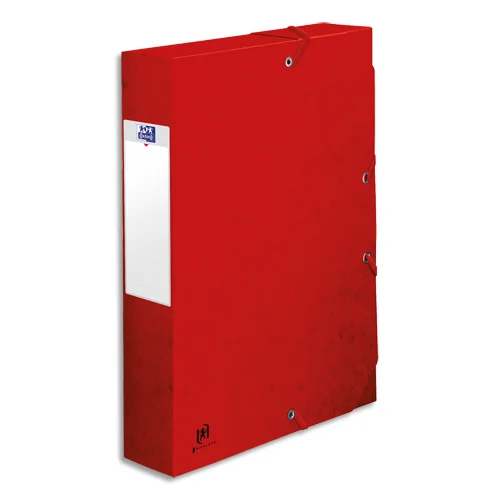 ELBA Boîte de classement BOSTON à élastiques en carte lustrée 7/10e, 600g. Dos 6 cm. Coloris rouge photo du produit image1 L