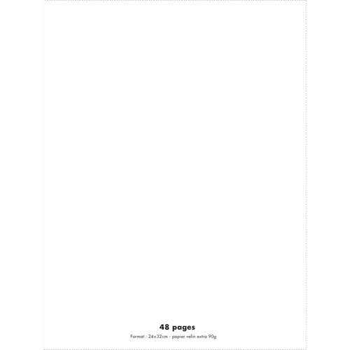 CONQUERANTC Cahier piqûre 24x32cm 48 pages 90g séyès grands carreaux. Couverture polypropylène incolore