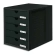 HAN Module de classement Systembox, 5 tiroirs, en polystyrène, coloris noir. Dim. L27,5 x H32 x P33 cm. photo du produit image1 S