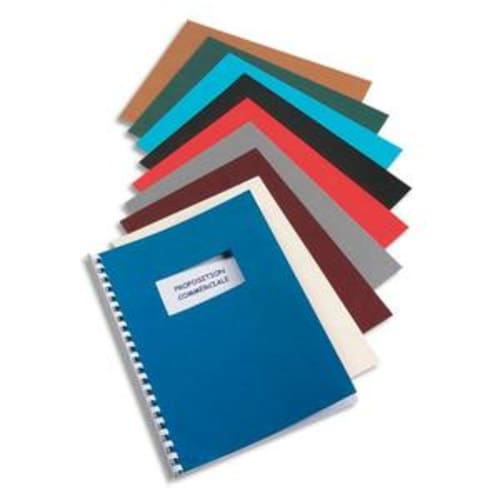 Boite de 100 plats de couverture grain cuir bleu royal