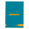 RHODIA Color block geniet 8.5x12 header (n°12) 140 gelinieerde pagina's. Turkoois gewatteerde deken productfoto image1 S