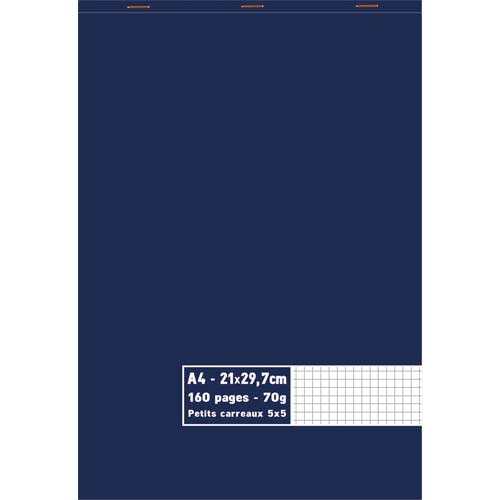 NEUTRE Bloc 70g agrafé en tête 160 pages 5x5 Format A4 21 x 29,7 cm