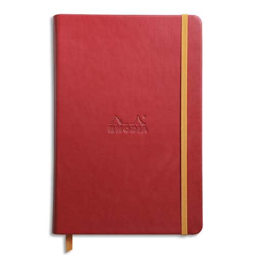 RHODIA Carnet RHODIArama 14,8x21cm 192 pages lignées. Couverture rembordée coquelicot