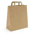 250 Kraft zakjes met plat handvat 26 x 19 x 25 cm Bruin 1 kleur productfoto image1 S