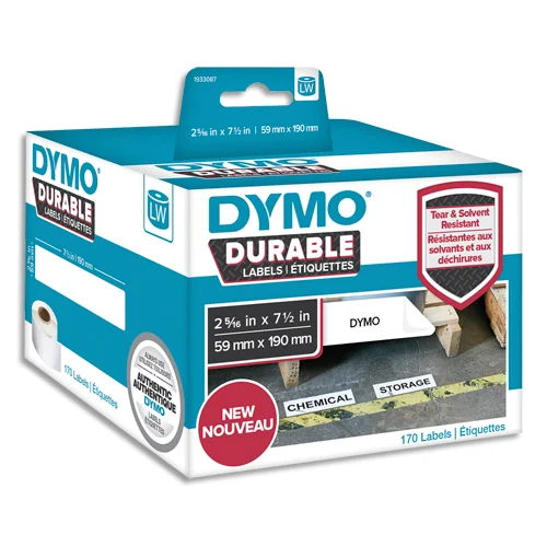 DYMO Rouleau de 170 étiquettes LabelWriter Durable 59x190mm Noir/Blanc photo du produit image1 L
