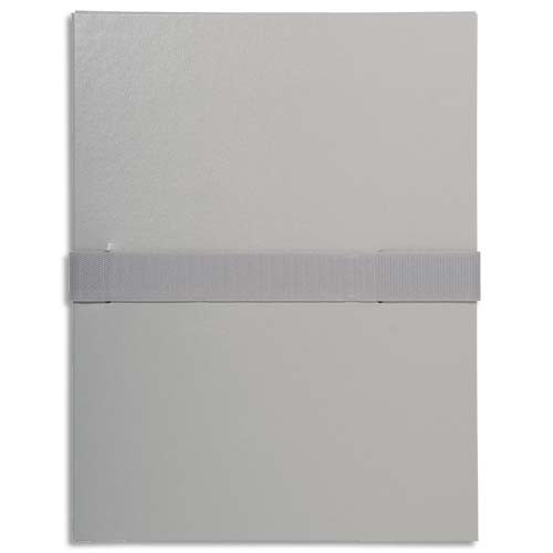 EXACOMPTA Chemise extensible en balacron. Rabat en pied, fermeture par sangle velcro. Coloris gris