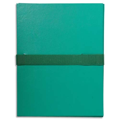 EXACOMPTA Chemise extensible en balacron. Rabat en pied, fermeture par sangle velcro. Coloris vert clair