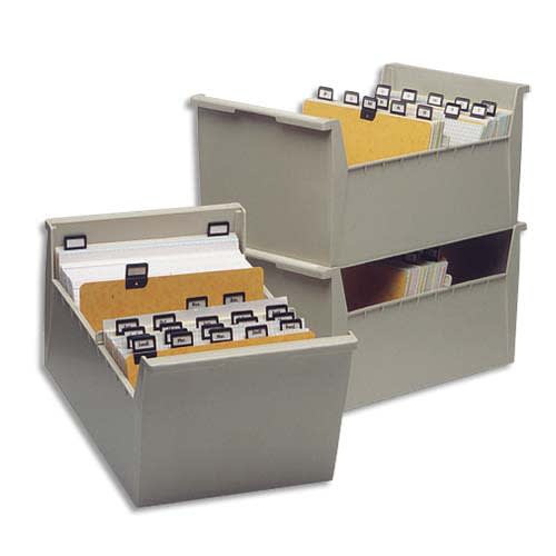 REXEL Bac de classement pour fiches format A5 en largeur H148 x P210 mm sans couvercle, deux séparateurs