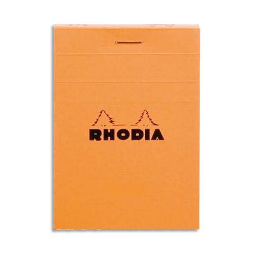 RHODIA Bloc de direction couverture orange 80 feuilles (160 pages) format A7 réglure 5x5