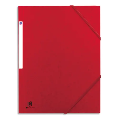 ELBA Chemise 3 rabats à élastique BOSTON en carte lustrée 5/10e. Pour format A4. Coloris rouge/noir photo du produit image1 L