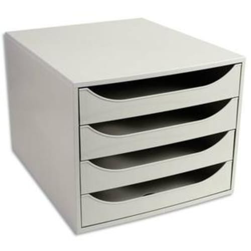 Grijze archiefmodule en 4 grijze laden - B28.4 x H23.4 x D34,8 cm productfoto image1 L