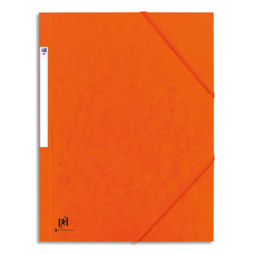 ELBA Chemise 3 rabats à élastique BOSTON en carte lustrée 5/10e. Pour format A4. Coloris orange/noir