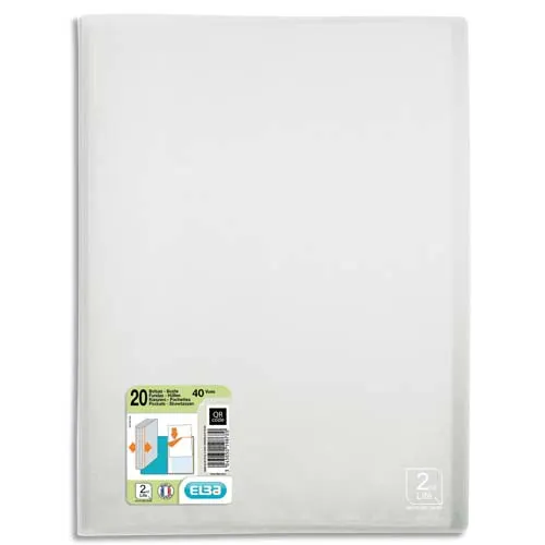 ELBA 2nd LIFE documentomslag in doorschijnend polypropyleen. 20 covers, 40 views. Kleurloos. productfoto image1 L