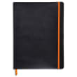 RHODIA Carnet Rhodiarama souple 19x25cm 160 pages lignées avec élastique. Couverture simili-cuir noir photo du produit image1 S