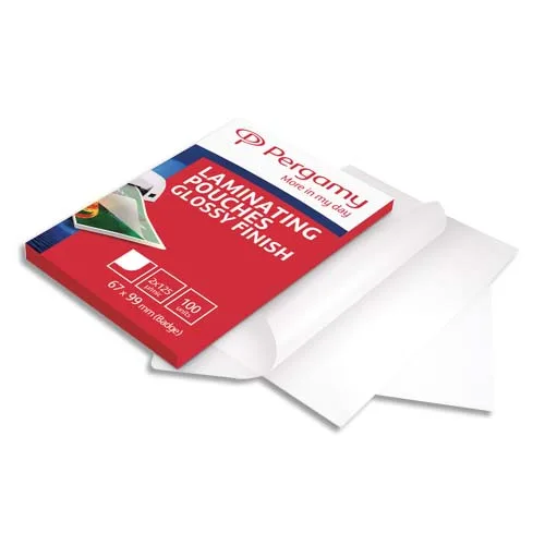 PERGAMY Boîte de 100 pochettes de plastification 2x125 microns 67x99mm 900129 photo du produit image1 L