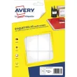 AVERY Sachet de 192 étiquettes multi-usage blanches 56 x 34 mm. Planche format A5. ETE012 photo du produit image1 S